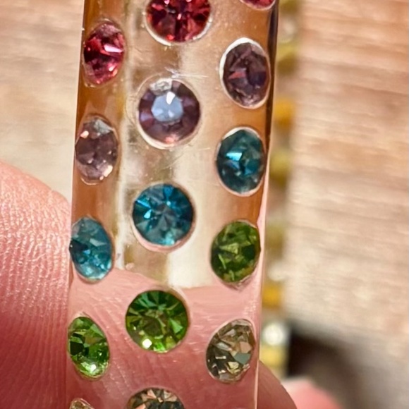 Set of 5 spakly bracelets with hoop earrings - Picture 4 of 10